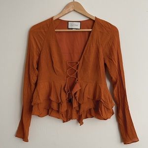 🌟Host Pick🌟 Alexis Tie-Front Crop Top in Orange